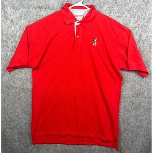 Walt‎ Disney World Mickey Mouse Polo Golf Shirt Men's XL Red Embroidered